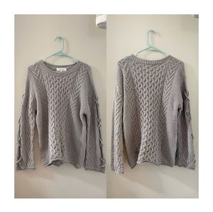 John + Jen Anthropologie Cable Knit Sleeve Sweater